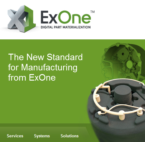 EXONE与五所大学合作共同推进粘结剂喷射3D打印技术